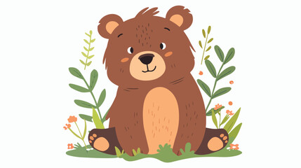Obraz na płótnie Canvas Cute adorable little brown bear. Funny lovely forest