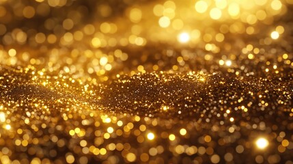 Golden glitter particles and dots abstract background. Generative AI - 791390569