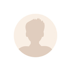 Vector flat illustration. Stylish pastel profile of a man. Avatar, user profile, person icon, silhouette, profile picture. Suitable for social media profiles, icons, screensavers and as a template.