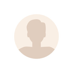 Vector flat illustration. Stylish pastel profile of a man. Avatar, user profile, person icon, silhouette, profile picture. Suitable for social media profiles, icons, screensavers and as a template.
