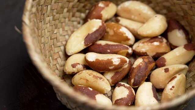 Brazil nuts are a natural source of the nutrient selenium. Organic healthy food