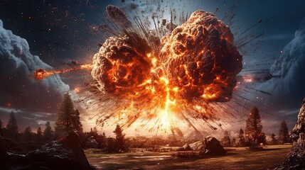 Planet explosion apocalypse Generative AI