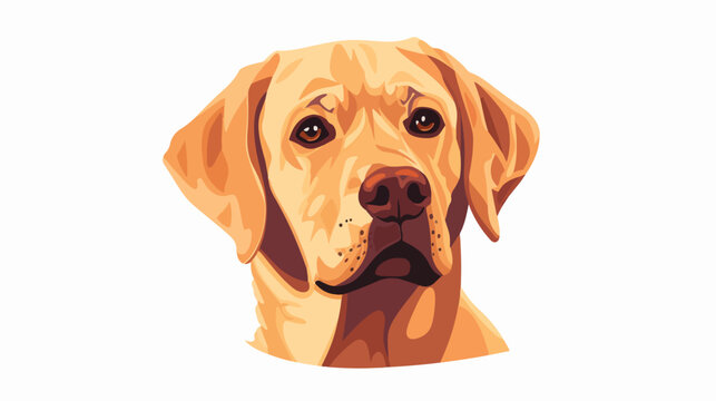 Cute dog avatar head portrait. Labrador puppy muzzle