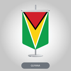 Guyana table flag icon on light grey background.