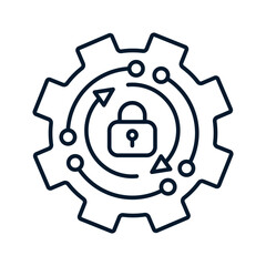 Cybersecurity concept. Vector linear icon isolated on white background.