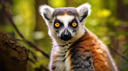 Naklejka premium Portrait of a Lemur Catta
