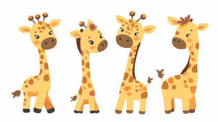 Obraz na płótnie Canvas Cute striped giraffe Hand drawn style vector design illustration