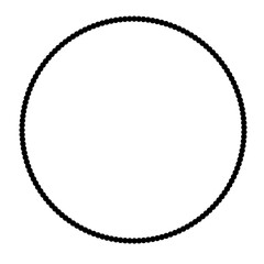 Realistic geometric circle frame on the transparent background png file, black round line element frame