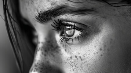 She was lost in thought her eyes fixed on a distant point her expression one of intense focus. .