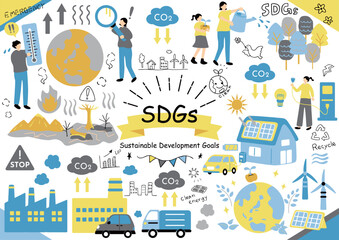 SDGs　持続可能な社会　素材集 - obrazy, fototapety, plakaty
