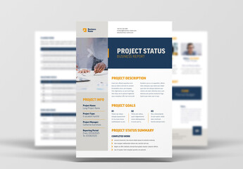 Project Status Report Template  - obrazy, fototapety, plakaty