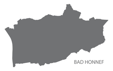 Bad Honnef German city map grey illustration silhouette shape