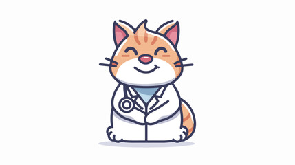 Domestic Cat Doctor Cute Creative Kawaii Cartoon 
