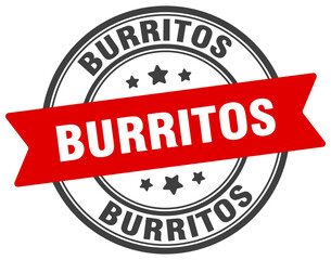 burritos stamp. burritos label on transparent background. round sign