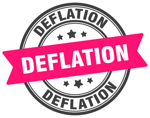 deflation stamp. deflation label on transparent background. round sign
