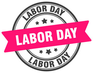 labor day stamp. labor day label on transparent background. round sign