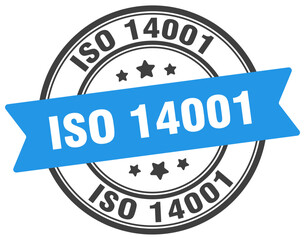 iso 14001 stamp. iso 14001 label on transparent background. round sign