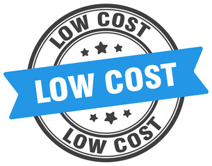 low cost stamp. low cost label on transparent background. round sign