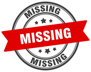 missing stamp. missing label on transparent background. round sign
