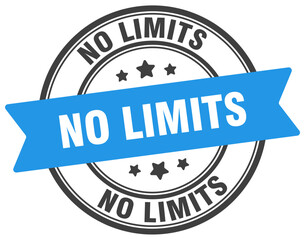 no limits stamp. no limits label on transparent background. round sign