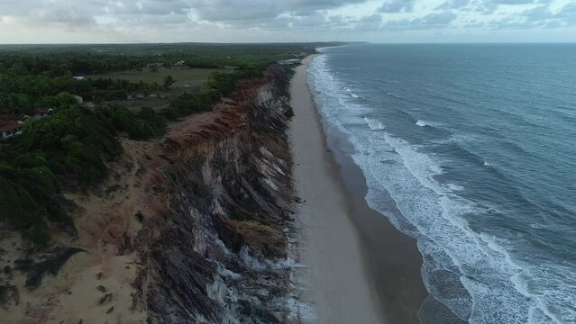 Aerial view of Jerimum Beach - Ba&iacute;a da Trai&ccedil;&atilde;o, Para&iacute;ba, Brazil