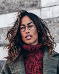 Fototapeta premium Young diverse woman lifestyle portrait.