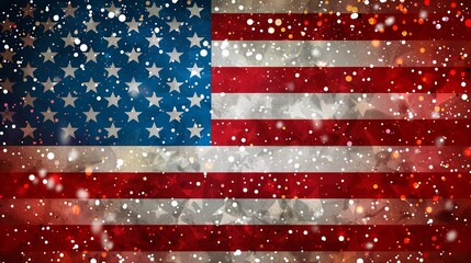USA flag with glitter as background, 4th of July Independence Day