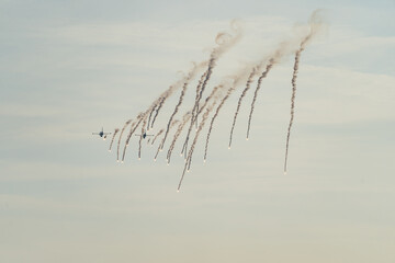 Warplane Demonstrations in the Bosphorus on October 29 Republic Day Drone Photo, Uskudar Istanbul,...