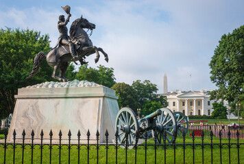 Clark Mills' equestrian statue of President Andrew Jackson in Lafayette Square