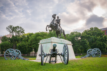 Clark Mills' equestrian statue of President Andrew Jackson in Lafayette Square