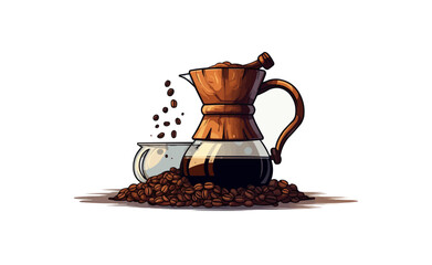 ced coffee isolated vector style with transparent background illustration - obrazy, fototapety, plakaty