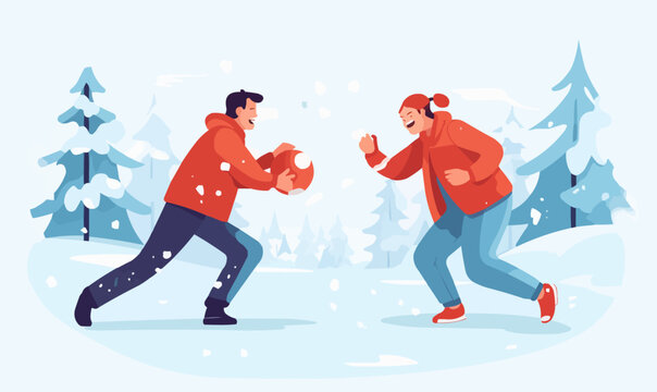 Snowball Fight Illustration Images – Browse 2,088 Stock Photos, Vectors ...