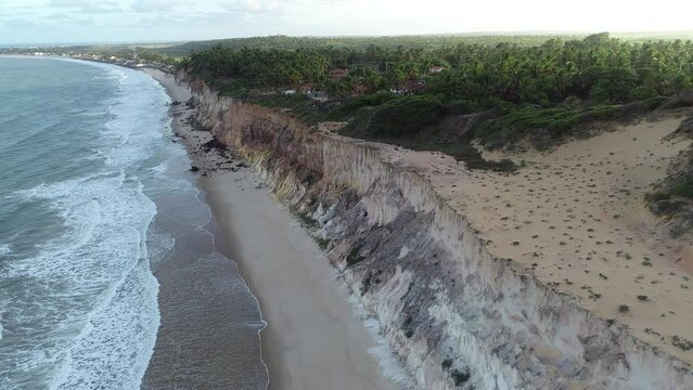 Aerial view of Jerimum Beach - Ba&iacute;a da Trai&ccedil;&atilde;o, Para&iacute;ba, Brazil