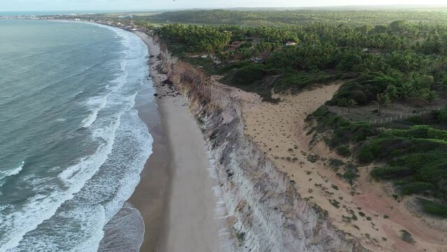 Aerial view of Jerimum Beach - Ba&iacute;a da Trai&ccedil;&atilde;o, Para&iacute;ba, Brazil