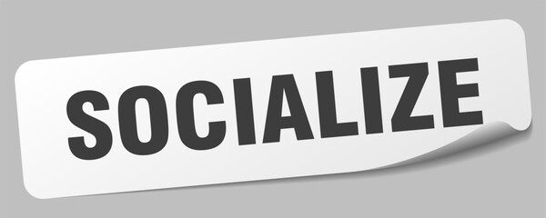 socialize sticker. socialize label