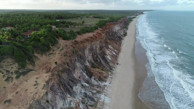 Aerial view of Jerimum Beach - Ba&iacute;a da Trai&ccedil;&atilde;o, Para&iacute;ba, Brazil