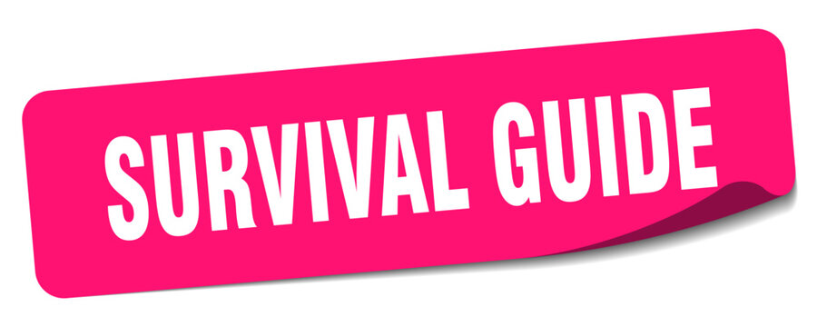 survival guide sticker. survival guide label