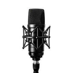Professional stage microphone, isolated on transparent background.