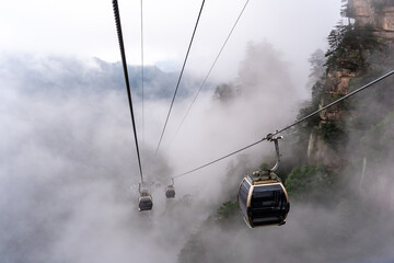 Cable car with beautiful nature landscape at Zhangjiajie national park, The famous tourist destination at Zhangjiajie - 791403984