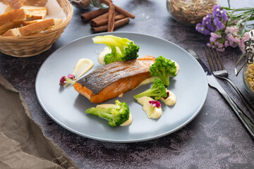 grilled fish with vegetables