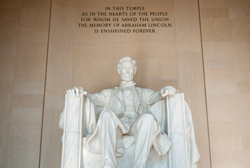 Lincoln Memorial, Monument in Washington, D.C., United States, honors the 16th president of the...