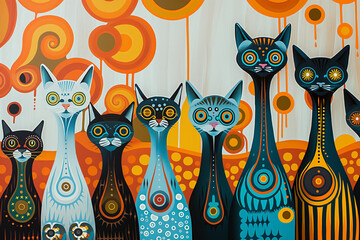 Katzen in Popart Kunst - Cats in pop art
