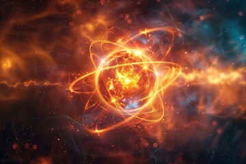 A bright and glowing representation of nuclear fusion