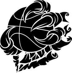 Tearing Ripping Claw Talon Holding Basketball Ball