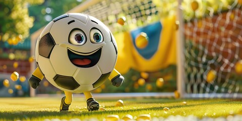 The character is a soccer ball