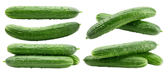 Cucumber isolated on white background, full depth of field