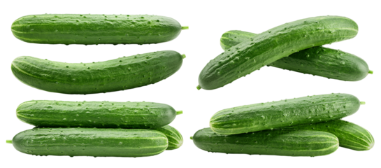 Cucumber isolated on white background, full depth of field