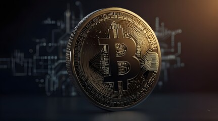 Bitcoin cryptocurrency, virtual money concept.generative.ai