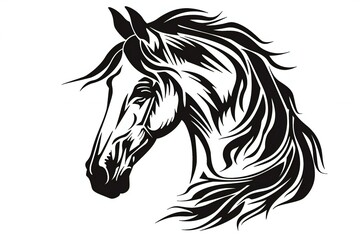 Horse head, Vector illustration ready for vinyl cutting,  Isolated on white background