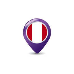 Latvia Flag on Colorful Map Pointer